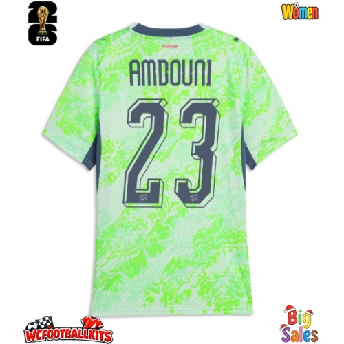Switzerland Zeki Amdouni #23 Replica Away Stadium Shirt for Women World Cup 2026 Short Sleeve